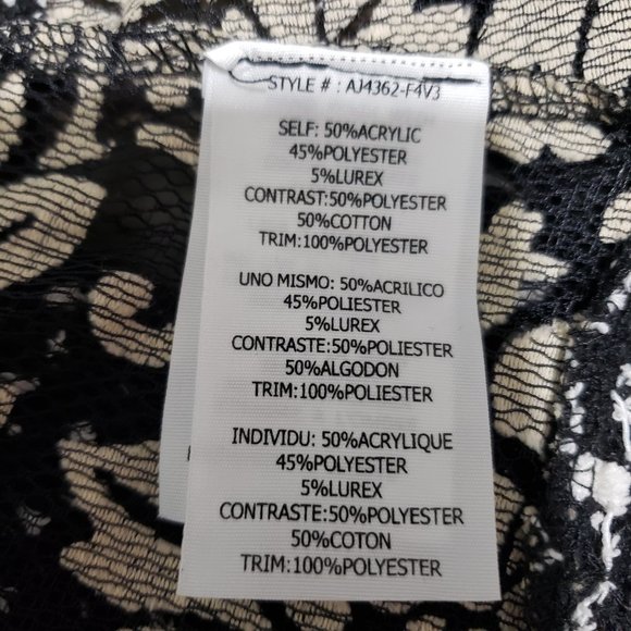 New A'reve Black Lace Cardigan  w/ Fringe Open Cardigan L - Picture 11 of 12